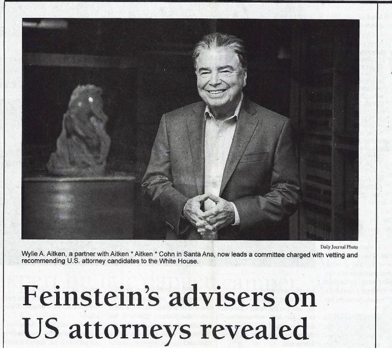 Wylie Aitken to Head Feinstein’s U.S. Attorney Vetting Committee